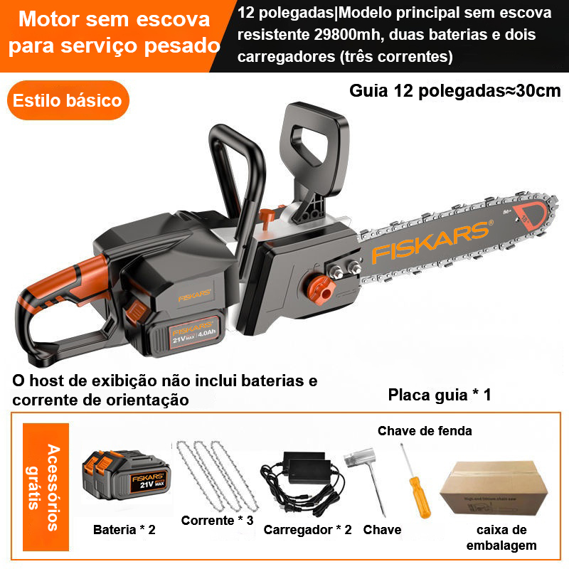 12 polegadas | Potente modelo principal sem escova de 29.800 mAh, duas baterias e dois carregadores (três correntes)