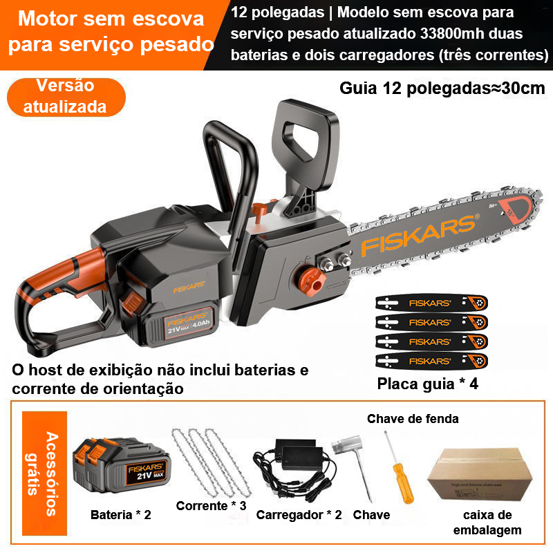 12 polegadas|Modelo sem escova poderoso aprimorado 33800 mAh duas baterias e dois carregadores (três correntes)